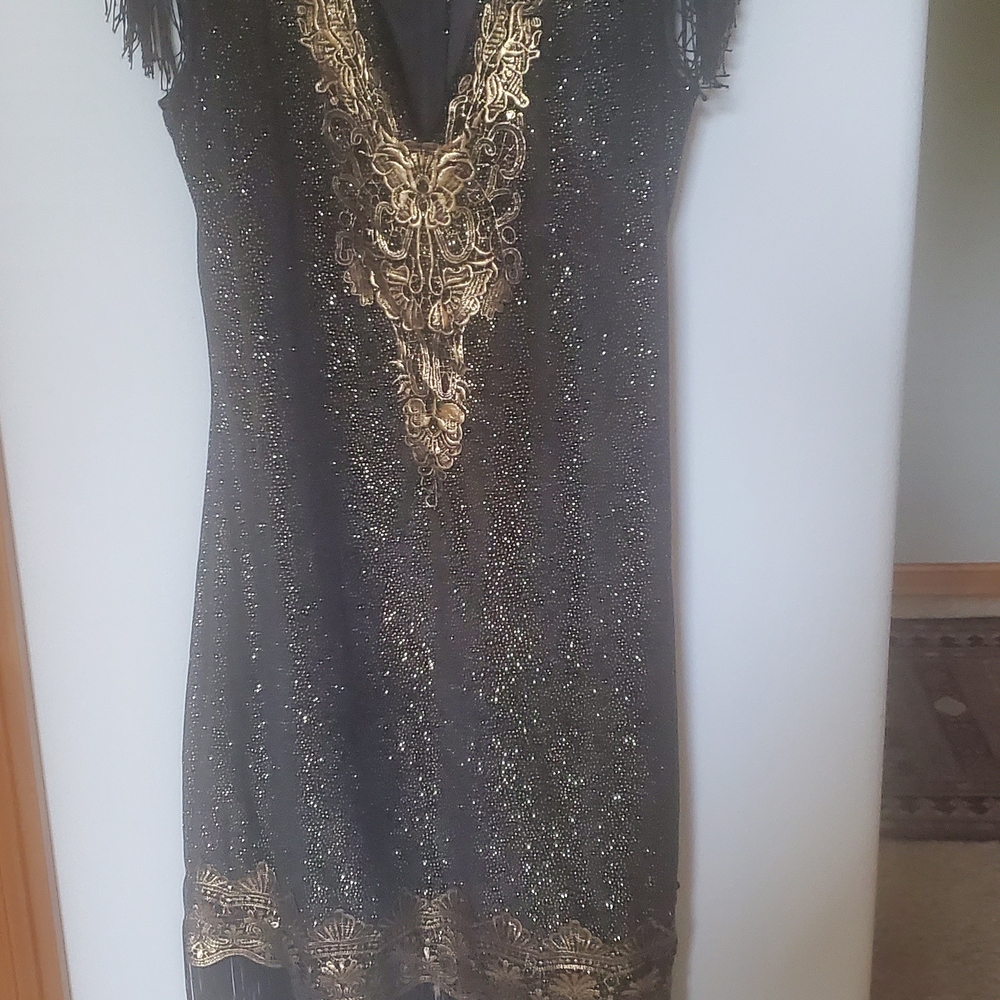 Spirit Black and Gold Patterned Garment